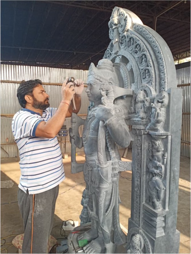 Vipin Bhadauria at work on Ramalalla for Ayodhya